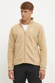 Haglofs hanorac Mossa Pile culoarea bej, neted, 606539 imagine