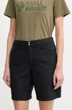 Haglofs pantaloni scurti outdoor Korp Lite culoarea negru, neted, medium waist, 607877 imagine