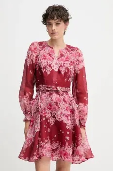 Hale BOB rochie din matase culoarea bordo, mini, evazati, 58YZ670A imagine