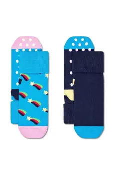 Happy Socks sosete copii Kids Antislip 2-Pack Shooting Star Socks 2-pack P001481 imagine