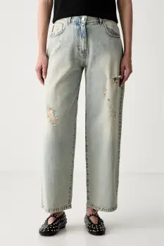 Haveone blugi straight pentru femei imagine