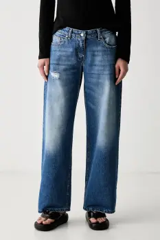 Haveone blugi straight pentru femei imagine
