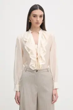 Haveone bluza cu volane pentru femei, cu lyocell imagine