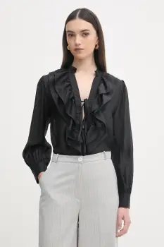 Haveone bluza cu volane pentru femei, cu lyocell imagine