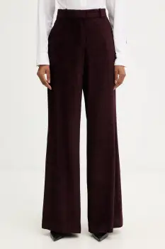 Haveone pantaloni culoarea bordo, lat, high waist, PCB-P033 imagine