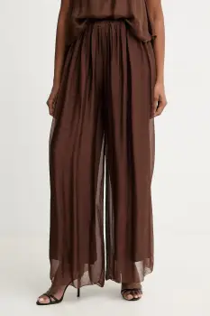 Haveone pantaloni palazzo pentru femei, cu amestec de matase imagine