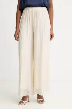 Haveone pantaloni palazzo pentru femei, cu amestec de matase imagine