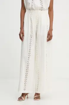 Haveone pantaloni wide leg pentru femei, din bumbac imagine