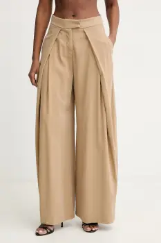 Haveone pantaloni wide leg pentru femei, din vascoza imagine