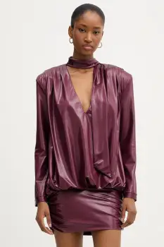 Haveone rochie culoarea bordo, mini, drept, MFS-P097 imagine