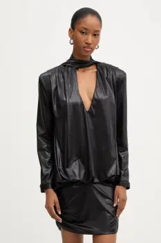 Haveone rochie culoarea negru, mini, drept, MFS-P097 imagine