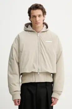 Heliot Emil geaca bomber culoarea bej, de iarna, oversize, PRESS25_M_02_100_ST18_CO imagine