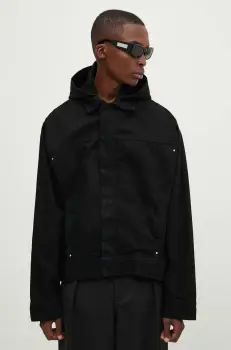 Heliot Emil geaca jeans barbati, culoarea negru, de tranzitie, M.02.121.BLK01 imagine