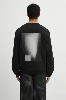 Heliot Emil hanorac de bumbac culoarea negru, cu imprimeu, AW25_M_08_086_BLK01 imagine