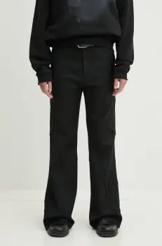 Heliot Emil pantaloni barbati, culoarea negru, drept, PRESS25_M_10_188_BLK01 imagine