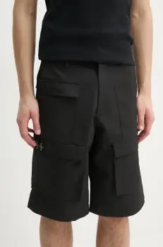 Heliot Emil pantaloni scurti barbati, culoarea negru, PRESS25_M_10_163_BLK01_CO imagine