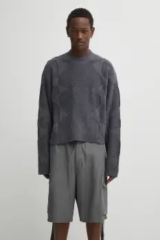 Heliot Emil pulover de lana culoarea gri, PREAW25_M_07_063_DGY05_CO imagine