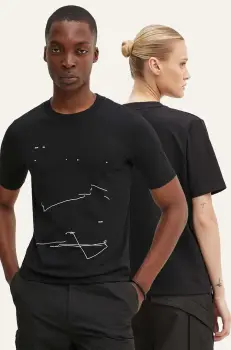 Heliot Emil tricou culoarea negru, cu imprimeu, W.09.126.BLK01 imagine