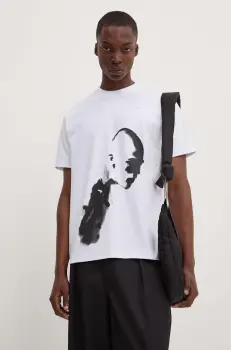 Heliot Emil tricou din bumbac culoarea alb, cu imprimeu, HE.M.09.041.C07 imagine