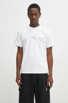 Heliot Emil tricou din bumbac culoarea alb, cu imprimeu, PREAW25_M_09_141_WHT02 imagine