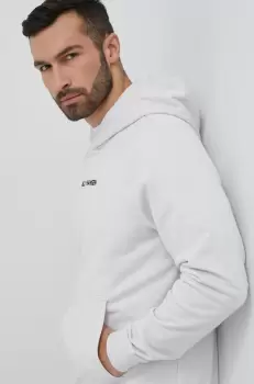 Helly Hansen bluza barbati, culoarea gri, cu gluga, cu imprimeu imagine