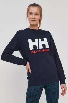 Helly Hansen Bluza femei, culoarea albastru marin, cu imprimeu imagine