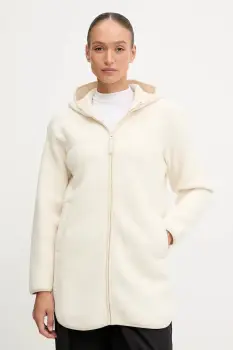 Helly Hansen hanorac fleece MAUD PILE culoarea bej, cu gluga, uni, 54623 imagine