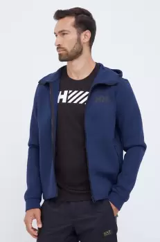 Helly Hansen hanorac Hydropower Ocean 2.0 culoarea albastru marin, cu gluga, cu imprimeu imagine
