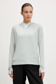 Helly Hansen hanorac Shine Solen culoarea turcoaz, cu gluga, uni, 49576 imagine