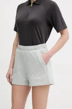 Helly Hansen pantaloni scurti femei, culoarea verde, cu imprimeu, high waist, 54081 imagine