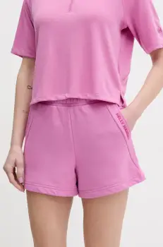 Helly Hansen pantaloni scurti femei, culoarea violet, cu imprimeu, high waist, 54081 imagine