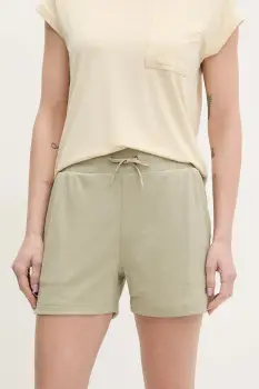 Helly Hansen pantaloni scurti outdoor LIFA TECH culoarea bej, uni, high waist, 63419 imagine