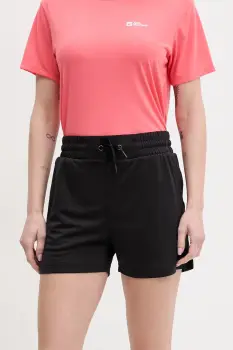 Helly Hansen pantaloni scurti outdoor LIFA TECH culoarea negru, uni, high waist, 63419 imagine