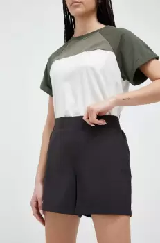 Helly Hansen pantaloni scurti outdoor Thalia 2.0 culoarea negru, neted, high waist imagine