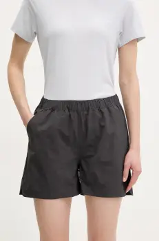 Helly Hansen pantaloni scurti outdoor Vetta culoarea gri, neted, high waist, 63184 imagine