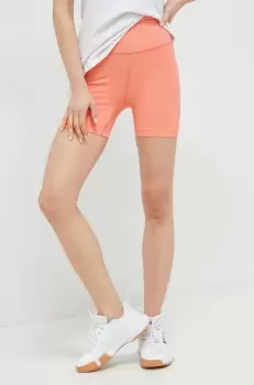 Helly Hansen pantaloni scurti sport Allure femei, culoarea portocaliu, neted, high waist imagine