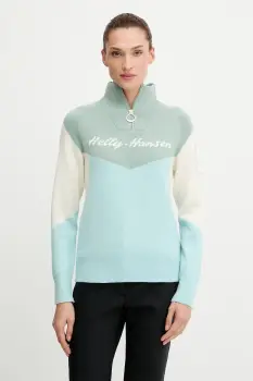 Helly Hansen pulover Apres culoarea bleumarin, calduros, cu guler, 66029 imagine