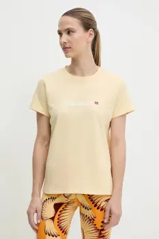 Helly Hansen tricou din bumbac CORE GRAPHIC femei, culoarea galben, 54592 imagine