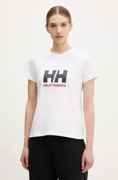 Helly Hansen tricou din bumbac HH LOGO femei, culoarea alb, 54593 imagine