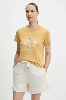 Helly Hansen tricou din bumbac MASSIF GRAPHIC culoarea galben, 54595 imagine