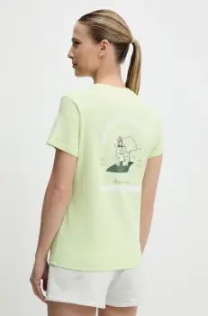 Helly Hansen tricou din bumbac MASSIF GRAPHIC culoarea verde, 54595 imagine