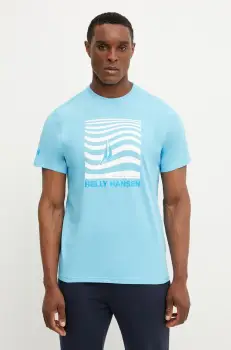 Helly Hansen tricou din bumbac SHORELINE barbati, cu imprimeu, 54601 imagine