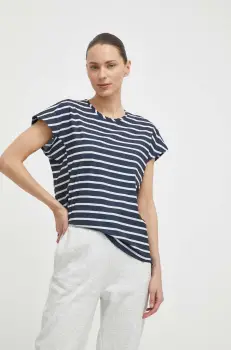 Helly Hansen tricou femei, culoarea albastru marin imagine