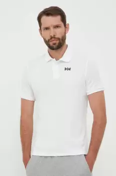 Helly Hansen tricou polo barbati, culoarea alb, cu imprimeu imagine