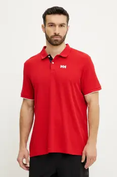 Helly Hansen tricou polo OCEAN barbati, culoarea rosu, cu imprimeu, 34367 imagine