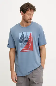 Helly Hansen tricou sport Race Graphic cu imprimeu, 34419 imagine