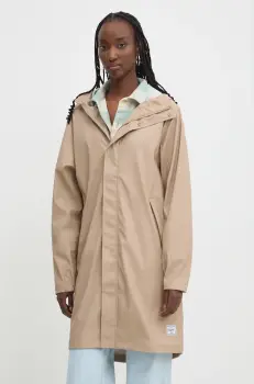Herschel geaca de ploaie femei, culoarea bej, de tranzitie imagine