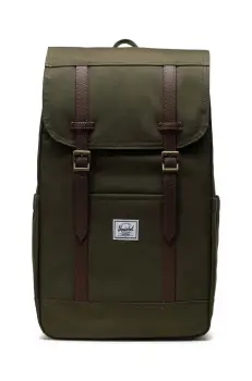 Herschel rucsac Retreat Backpack culoarea verde, mare, neted imagine