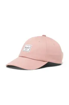 Herschel sapca de baseball din bumbac culoarea roz, neted, 50554-02077-OS imagine