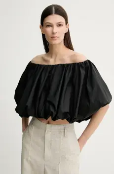 Herskind bluza din bumbac Hamilton femei, culoarea negru, neted, 5560202 imagine